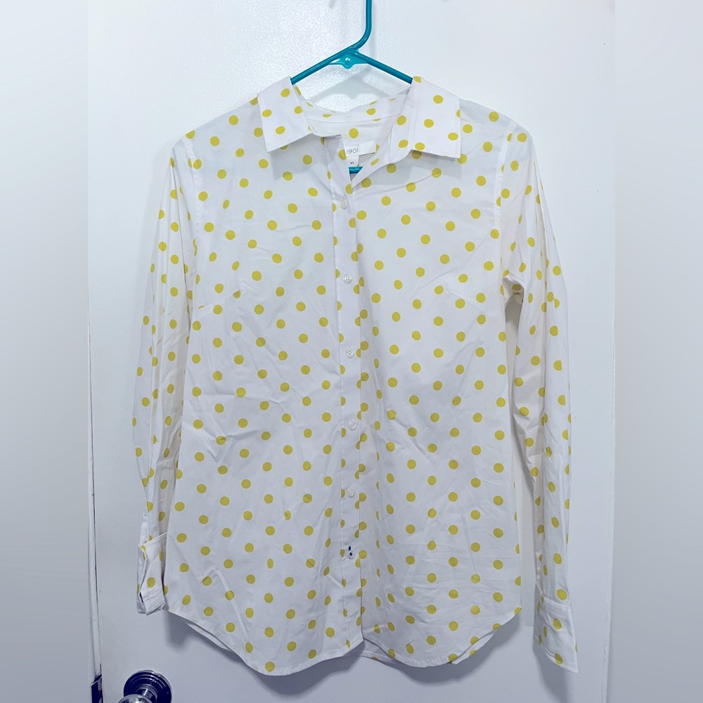 NWT 1901 Button Down White with polka dots